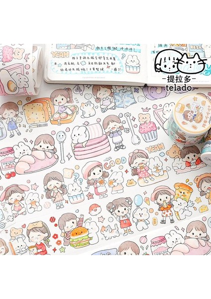 B Tarzı Mınkys Kawaii 4.2 M Karikatür Washi Maskeleme Bandı Scrapbooking Dergisi Dekoratif Yapışkan Bant El Kitabı Malzeme Okul Kırtasiye (Yurt Dışından) modelleri