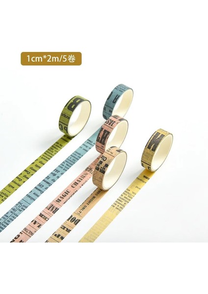 P Stili 5 Rulo Temel Koleksiyon Dekorasyon Washi Bant Geniş Japon Maskeleme Dekoratif Planner Sanat Scrapbooking Için Bantlar Yapıştırıcı (Yurt Dışından)