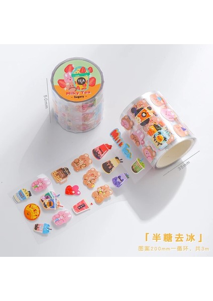Bir Stil Kawaii Karikatür Ayı Günlük Yaşam Maskeleme Washi Bant Sanat Dekoratif Yapışkan Bant Diy Scrapbooking Sticker Etiket Kore Kırtasiye (Yurt Dışından)
