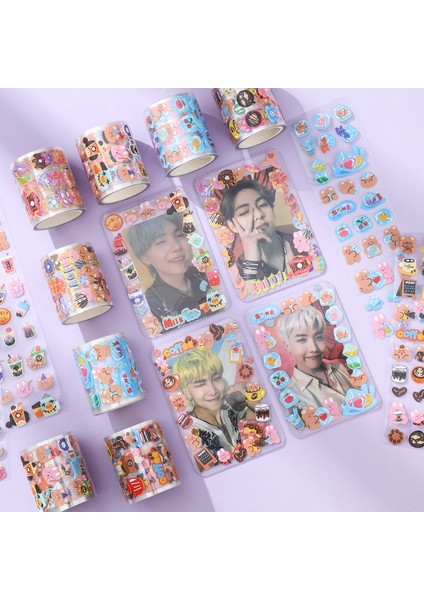 Bir Stil Kawaii Karikatür Ayı Günlük Yaşam Maskeleme Washi Bant Sanat Dekoratif Yapışkan Bant Diy Scrapbooking Sticker Etiket Kore Kırtasiye (Yurt Dışından)