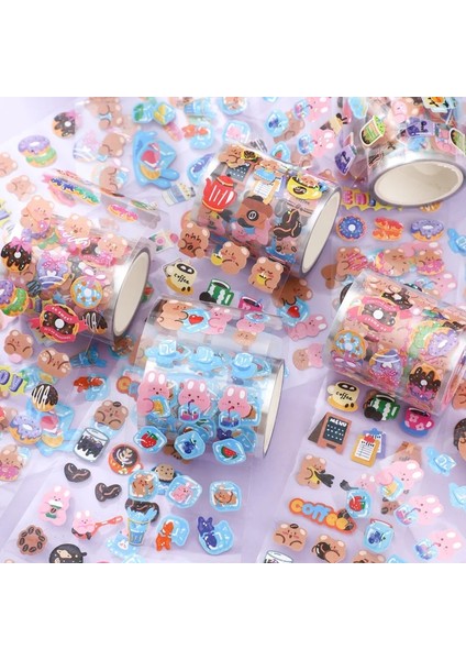 Bir Stil Kawaii Karikatür Ayı Günlük Yaşam Maskeleme Washi Bant Sanat Dekoratif Yapışkan Bant Diy Scrapbooking Sticker Etiket Kore Kırtasiye (Yurt Dışından)