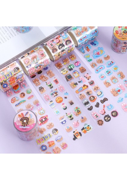 Bir Stil Kawaii Karikatür Ayı Günlük Yaşam Maskeleme Washi Bant Sanat Dekoratif Yapışkan Bant Diy Scrapbooking Sticker Etiket Kore Kırtasiye (Yurt Dışından)