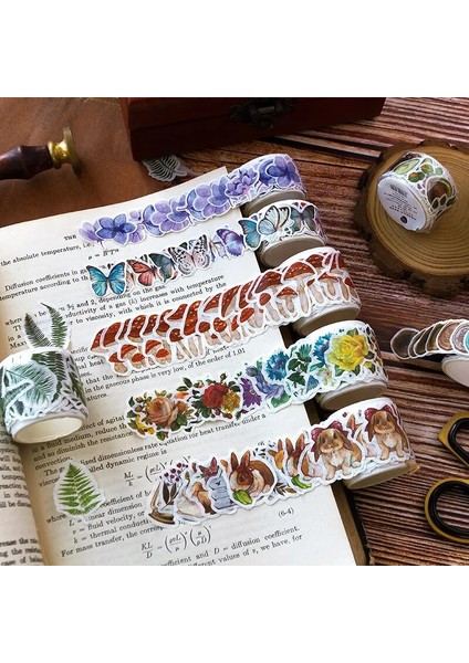 F Stili Washi Bant Sevimli Orman Hayvanları Kelebek Bitkiler Çıkartmalar Kendinden Yapışkanlı Küçük Çıkartmalar Günlük Scrapbooking Malzemeleri (Yurt Dışından)