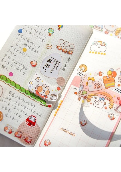 No.7 Tarzı Sevimli Kedi Aile Serisi Dergisi Washi Bant Dıy Scrapbooking Sticker Etiket Kawaii Pet Maskeleme Bandı Okul Ofis Tedarik (Yurt Dışından)