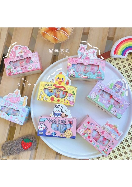Mutlu Zaman Tarzı Et Karikatür Maskeleme Bandı Seti Sevimli Kutulu Süslemeleri Bantlar Dıy Scrapbooing Kawaii Kırtasiye Hediye Okul Malzemeleri (Yurt Dışından)