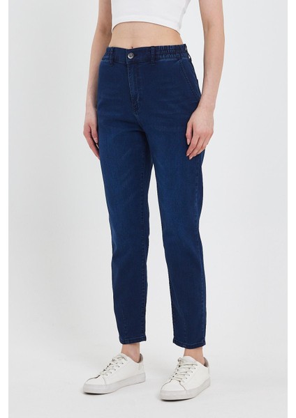 Kadın Norah Blue Black Beli Lastikli Jean Pantolon (Lyocell) fiyatları
