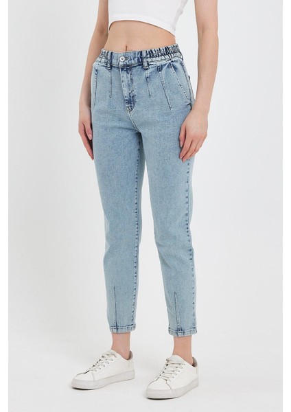 Kadın Norah Ice Blue Beli Lastikli Jean Pantolon fiyatları