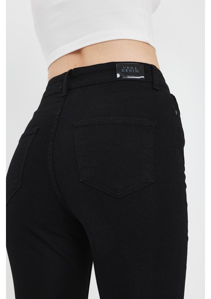 Kadın Holly Party Black Yüksek Bel Skinny Jean Pantolon fırsatları