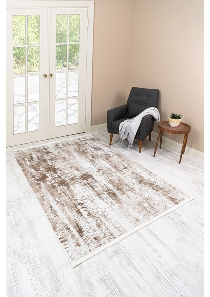 Life Makine Halısı 6030 Bej 100 x 200 Saçaklı