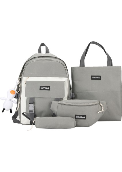Öğrenci Okul Çantası Ders Çantası Dört Parçalı Set Kampüs Sırt Çantası (Yurt Dışından)