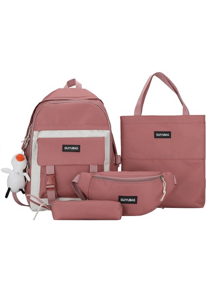 Öğrenci Okul Çantası Ders Çantası Dört Parçalı Set Kampüs Sırt Çantası (Yurt Dışından)
