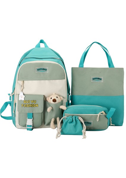 Renk Uyumlu Çocuk Okul Çantası Sırt Çantası Dört Parçalı Set (Yurt Dışından)