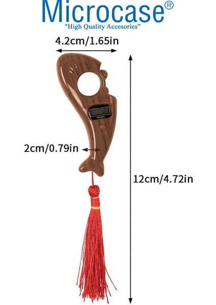Ahşap Görünümlü Püsküllü Boncuklu Dijital Zikirmatik Zikir Sayacı AL4204