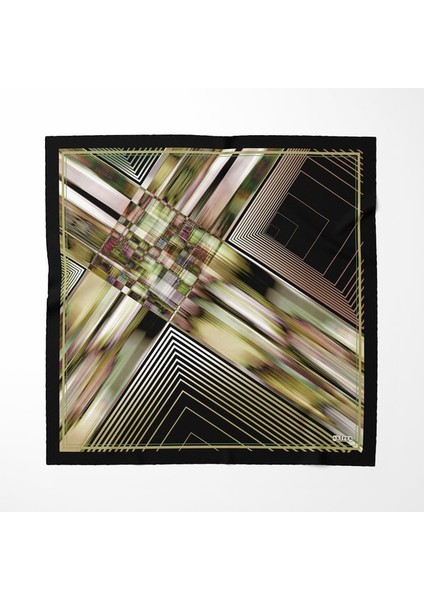 Ipek Twill Elmas Yansımaları Yeşil Kadın Eşarp