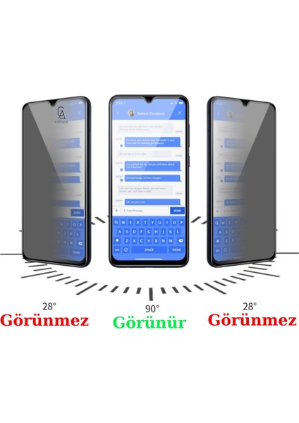 Samsung Galaxy A24 Ile Uyumlu Soft Yumuşak Telefon Kılıfı ve Hayalet Privacy Ekran Koruyucu Seti