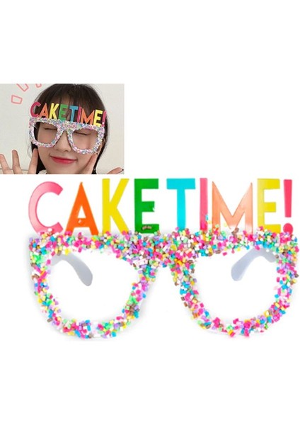 Beyaz Renk Çerçeveli Camsız Caketıme Yazılı Parti Gözlüğü Hawaretro