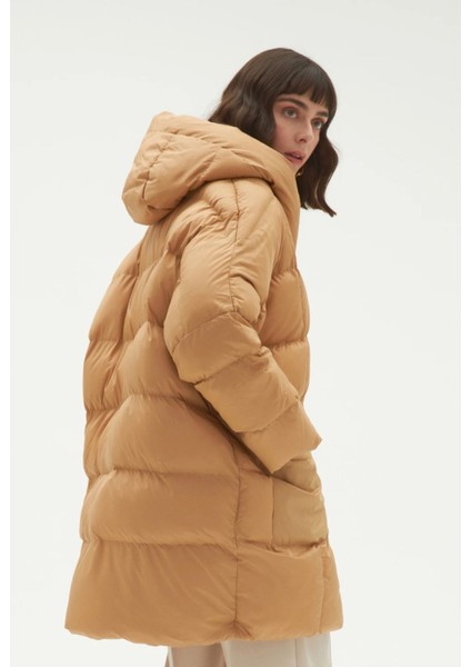 Oversize Kapüşonlu Şişme Mont