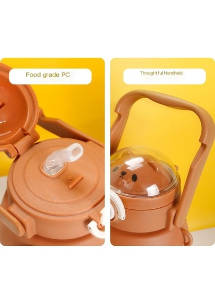 Hug Bear Çocuk Büyük Göbek Fincan Sevimli Yüksek Görünümlü Internet Ünlü Açık Taşınabilir Saman Bardak Öğrenci Karikatür Içme Bardağı (Yurt Dışından)