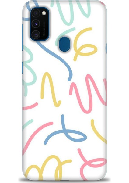 Samsung Galaxy M21 Kılıf Hd Baskılı - Renkli Çizgiler
