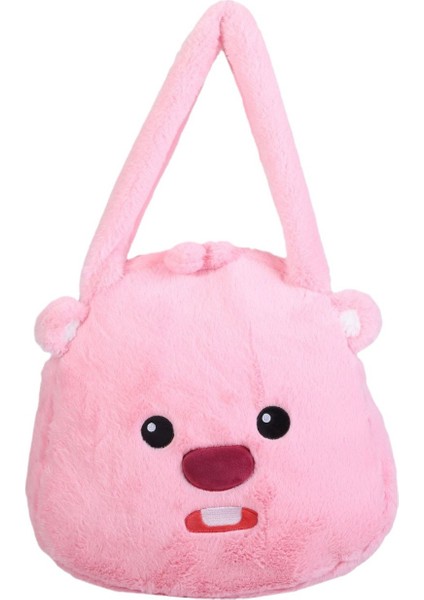 Yeni Sonbahar ve Kış Sevimli Peluş Crossbody Çanta Pembe Taze Tatlı Sevimli Karikatür Büyük Kapasiteli Taşınabilir Omuz Çantası (Yurt Dışından)