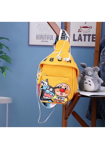 Sonbahar Kanvas Ekmek Superman Çocuk Göğüs Çantası Trendy ve Serin Kampüs Erkek Çantası Moda Crossbody Küçük Kız Çantası (Yurt Dışından)