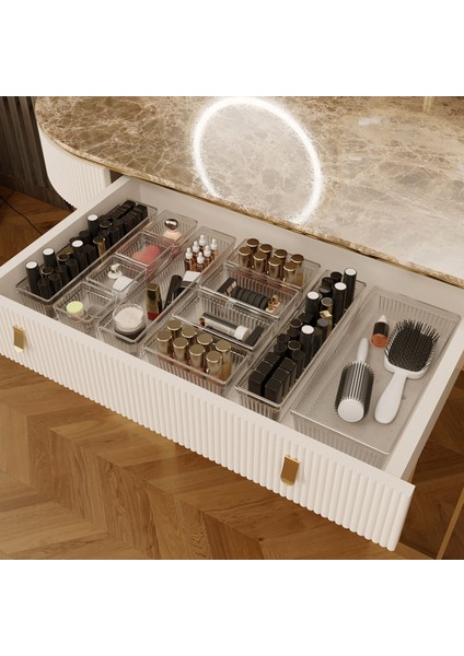 12'li Dolap Içi Takı Makyaj Organizer - Çekmece Içi Düzenleyici Set Şeffaf fiyatları