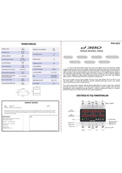 D380 Trifaze Daire Voltaj Koruyucu-Yeni Tip