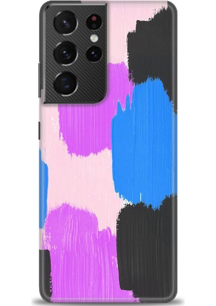 Samsung Galaxy S21 Ultra Kılıf Hd Baskılı - Mor Siyah