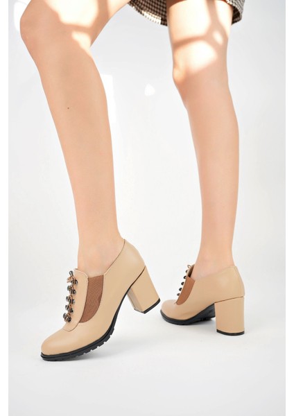 Lastikli Kancalı Nut Cilt Kadın Ayakkabı modelleri