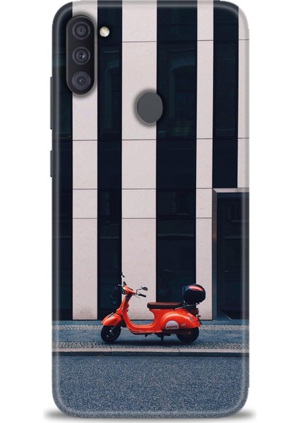 Samsung Galaxy A11 Kılıf Hd Baskılı - Kırmızı Motor