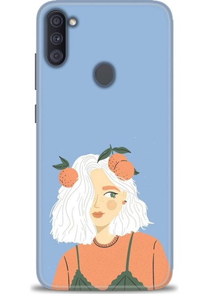 Samsung Galaxy A11 Kılıf Hd Baskılı - Beyaz Saçlı Kız