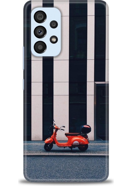 Samsung Galaxy A73 5g Kılıf Hd Baskılı - Kırmızı Motor