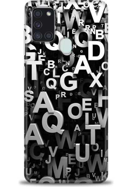 Samsung Galaxy A21S Kılıf Hd Baskılı - Harfler