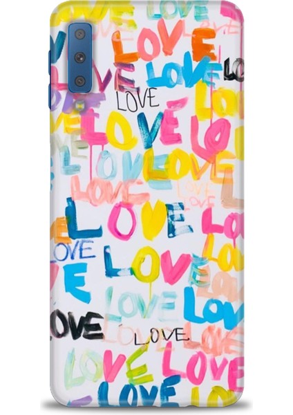 Samsung Galaxy A7 2018 Kılıf Hd Baskılı - Love Love