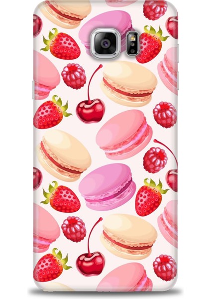 Samsung Galaxy Note 5 Kılıf Hd Baskılı - Makaron ve Çilekler