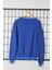 Baskılı Saks Mavisi Unisex Sweatshirt 3