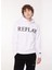 Kapüşon Yaka Beyaz Erkek Sweatshırt M6711 001 Whıte 2