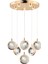 Eldon 6'lı Yuvarlak 3 Renk 75 Watt Gold Kristal Ledli Modern Oturma Odası Salon Sarkıt Avize 2