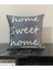 Antrasit Renk Home Sweet Home Yazılı Çift Taraflı Dekoratif Kırlent Kılıfı 1