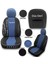 Vıp Serisi - Volvo XC90 ile Uyumlu Oto Koltuk Kılıfı, Tay Tüyü-Deri / Mavi*siyah*siyah 4
