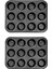 2x Ağır Karbon Çelik Cupcake Pişirme Tepsisi, 12 Mini Cup Cupcake Şekilli Kek Tavası, Yapışmaz Cupcake Pişirme Tepsisi (Yurt Dışından) 1