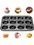2x Ağır Karbon Çelik Cupcake Pişirme Tepsisi, 12 Mini Cup Cupcake Şekilli Kek Tavası, Yapışmaz Cupcake Pişirme Tepsisi (Yurt Dışından) 2