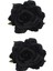 2x Ipek Çiçek Saç Klip Broş Düğün Korsaj Çiçek Klip 8 cm Broş Aksesuarı - Siyah (Yurt Dışından) 1
