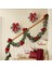 2 Adet Işıklı Noel Çelenkleri, Kırmızı Fiyonklu 13 Inç Önceden Aydınlatmalı Mini Noel Çelengi, LED Işıklı Çam Iğnesi Çelengi (Yurt Dışından) 3