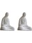 2x Mini Beyaz Seramik Buda Heykeli Meditasyon Keşiş Buda Heykeli Zen Tarzı Ev Dekorasyon (Yurt Dışından) 1