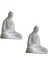 2x Mini Beyaz Seramik Buda Heykeli Meditasyon Keşiş Buda Heykeli Zen Tarzı Ev Dekorasyon (Yurt Dışından) 5