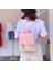 Küçük Papatya Kadın Hasır Çanta Moda Dokuma Deri Sırt Çantası Öğrenci Okul Çantası Seyahat Plaj Sırt Çantası Pembe (Yurt Dışından) 3