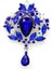 Büyük Kristal Vintage Damla Broş Pins Kadınlar Veya Düğün Buketleri Takı Aksesuarları Mavi (Yurt Dışından) 1