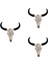 3x Reçine Longhorn Inek Kafatası Kafa Duvar Asılı Dekorlar 3D Hayvan Yaban Hayatı Heykel Figürler El Sanatları Boynuzları (Yurt Dışından) 1
