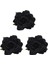 3x Ipek Çiçek Saç Klipsi Broş Düğün Korsaj Çiçek Klip 8cm Broş Aksesuarı - Siyah (Yurt Dışından) 1